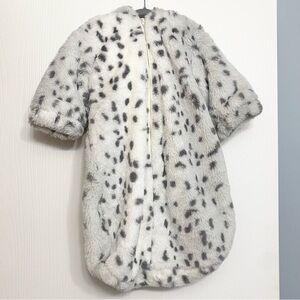 Baby Faux Fur Leopard Print One Piece Zip Up